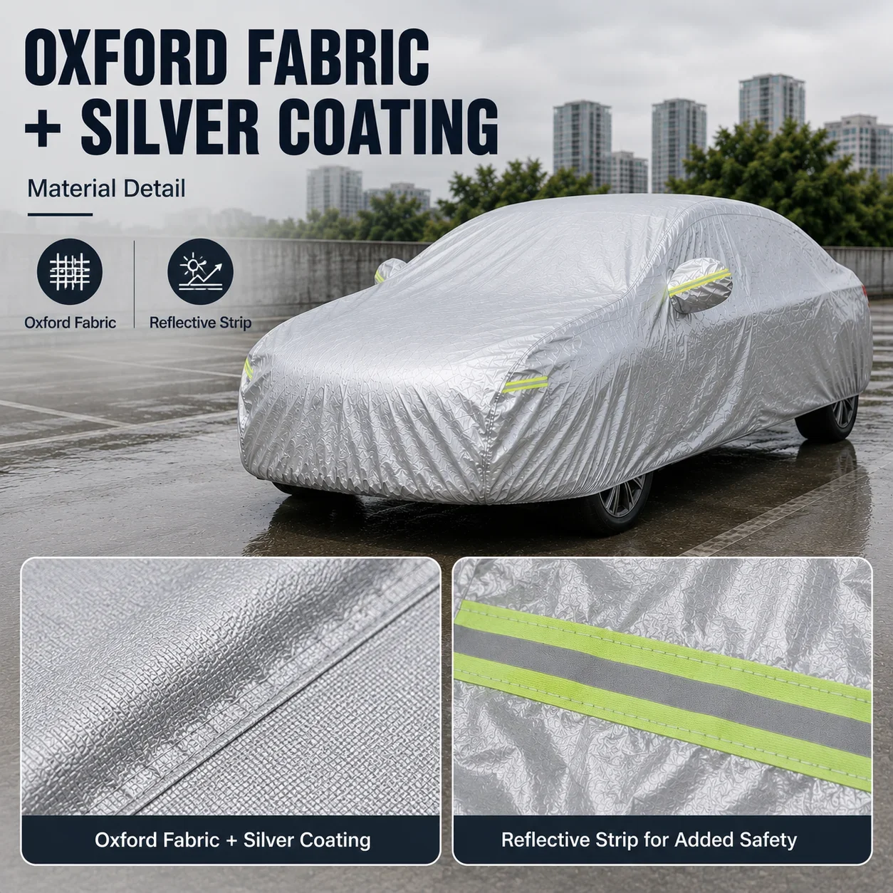 For KIA Sportage Outdoor Full Car Cover Waterproof Snowproof Dustproof UV Protection Reflective Strip