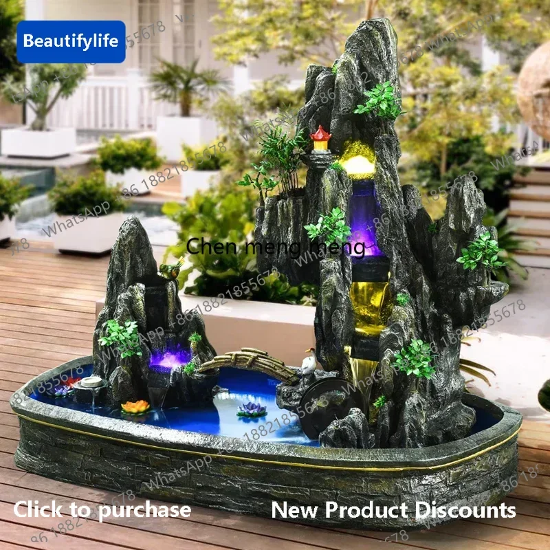 183ff rockery, flowing water fountain, fish pond landscape, top floor garden courtyard set, sun room ornament