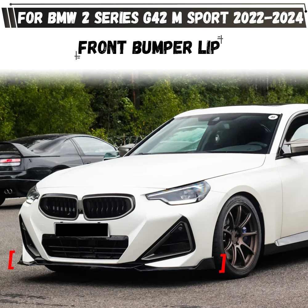 For BMW 2 Series G42 218i 220i 230i M240i xDrive Coupe M Sport 2022-2024 Front Bumper Lip Spoiler Splitter Diffuser Bodykit