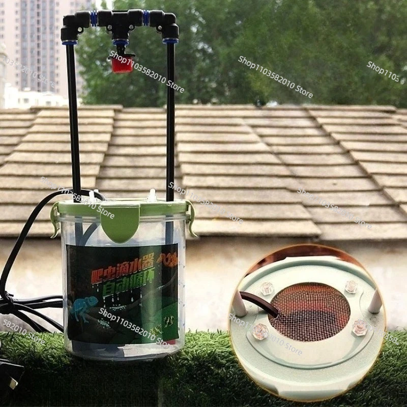 Large Capacity Automatic Reptile Water Dispenser, Adjustable Dripper with Filter for Chameleon Lizard Gecko, Terrarium Fountain