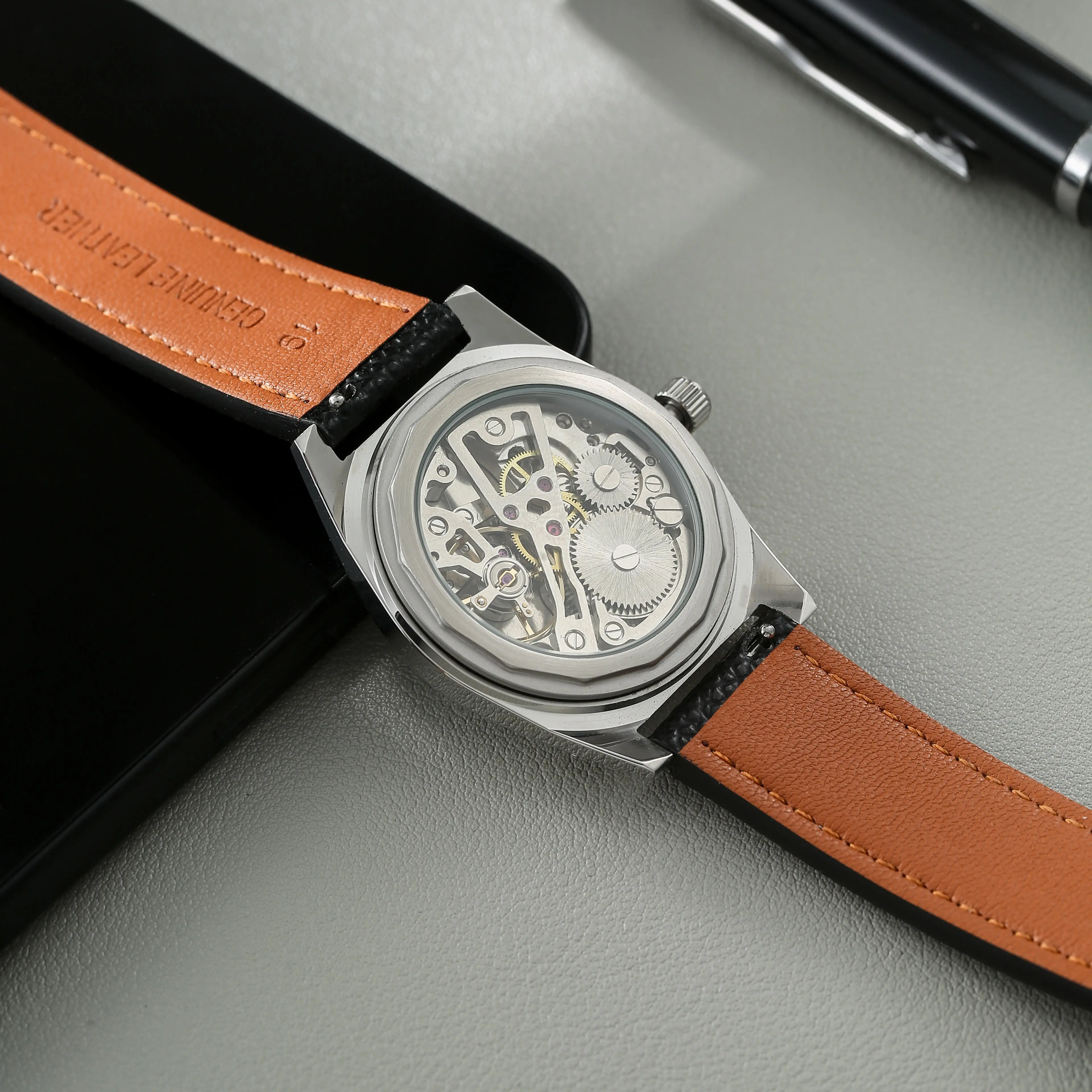 PHANTOM 7120 Hand-Wind Mechanical Watch Men 36mm Retro Business Timepiece Classic Simple Couple watch