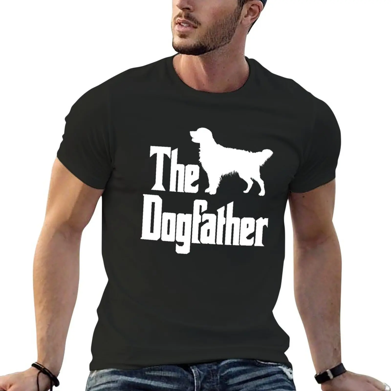 The Dogfather - Golden Retriever Dog, funny gift idea T-Shirt customs street wear tees shirts men graphic