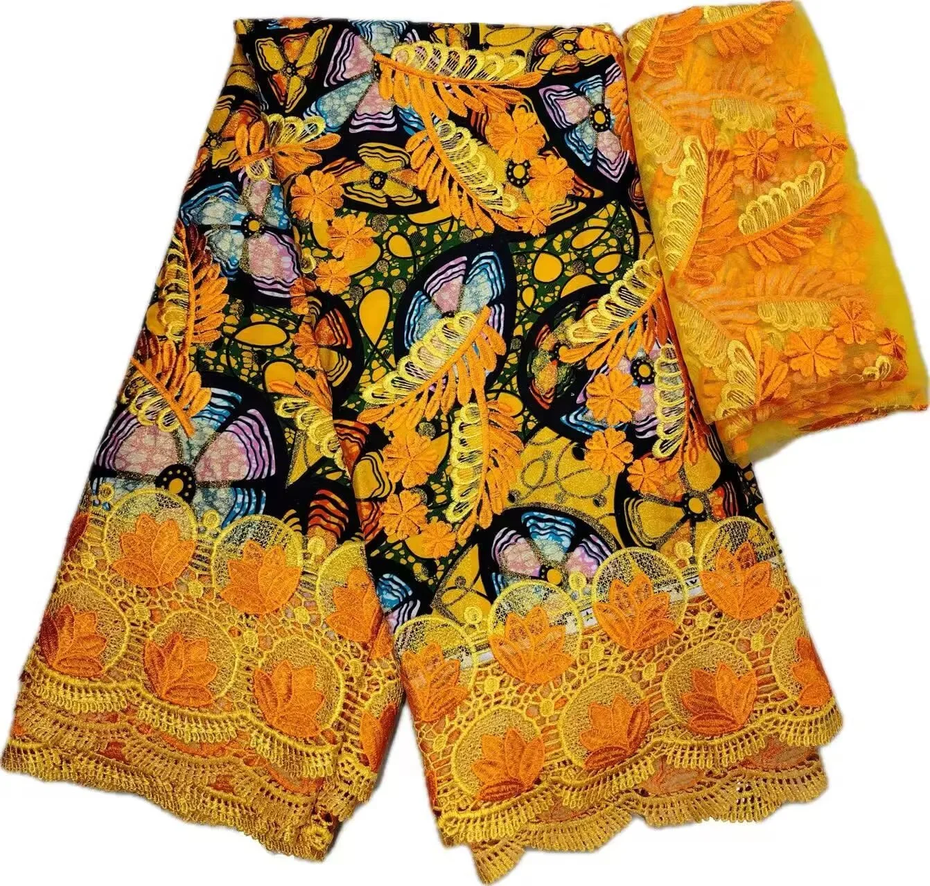 New Ankara 3D Embroidery African Wax Printed Cotton Fabric 5+2 Yards Dutch For Nigerian & Ghanaian Clothing, Sewing Supplies 18
