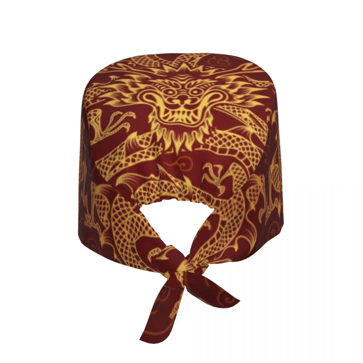 Custom Red Japanese Dragon Pattern Working Cap Surgical Hats Women Men Operating Room Cap Operator Hats Lab Works Hat view 2