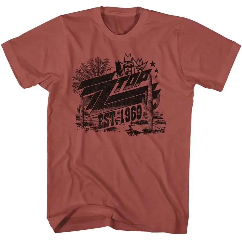 ZZ Top Est 1969 Terracotta Music T Shirt