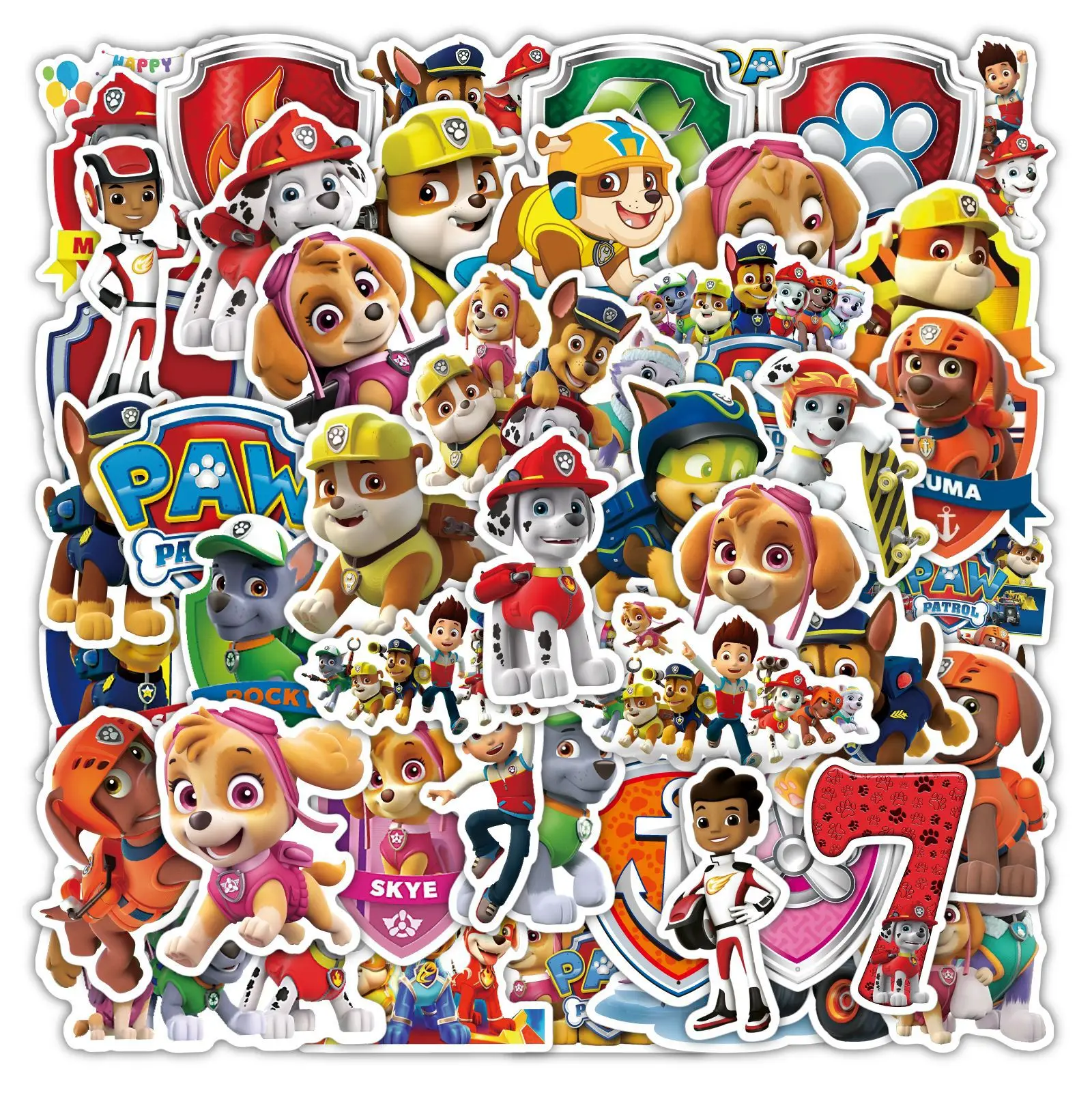 3 Styles Paw Patrol Stickers Cartoon Figure Sticker Skateboard Fridge Suitcase Phone Notebook Graffiti Sticker Birthday Gifts