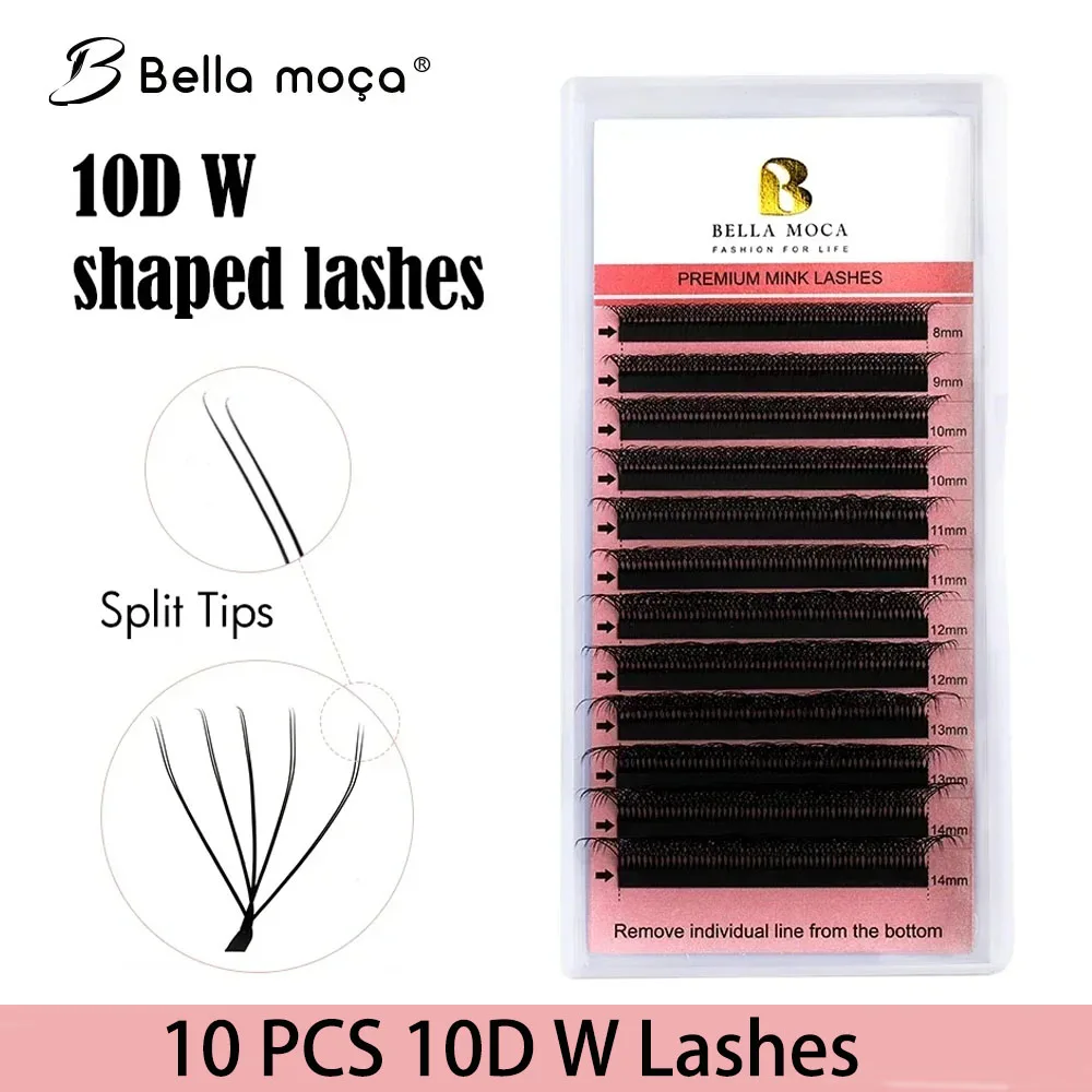 10PCS 10DW Shaped Lashes MIX 8-14MM 10DW Lashes10D W Fake Eyelashes Extension Double 5DW Lashes Natural Double 5DW Shaped Lashes