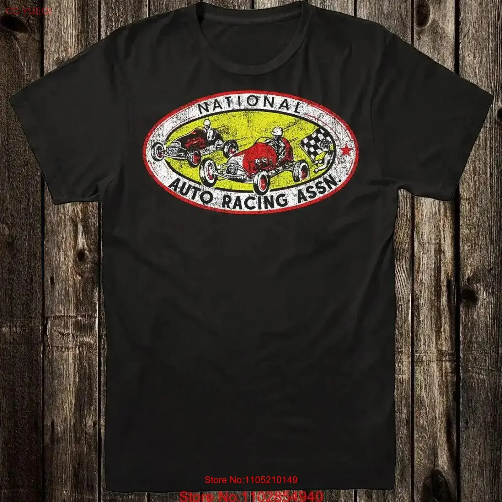تي شيرت ريترو هوت رود تي شيرت سحب سباق السيارات الوطنية عضو جمعية سباق السيارات خمر غسلها الرسم أوم لينة تنوعا الشارع الشهير #1