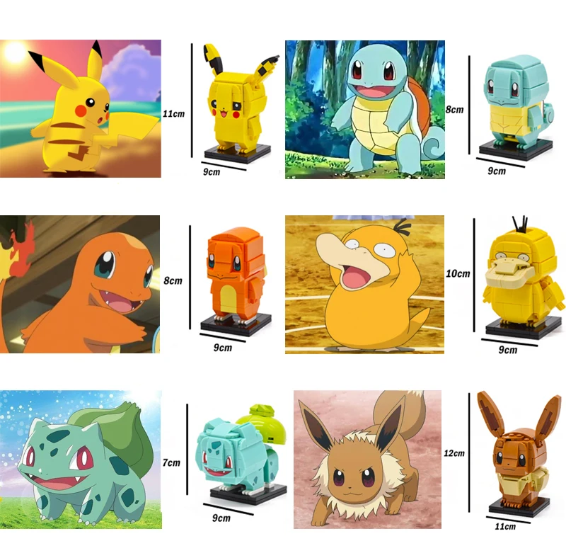 Bloques de construcción de Pokémon para niños, juguete de ladrillos para armar BOLA DE elfo, Pikachu, serie de dibujos animados, ideal para regalo