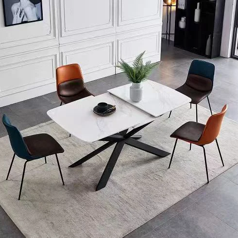 

Роскошный мраморный обеденный стол, выдвижной обеденный стол, белый складной офисный стол, экономия места