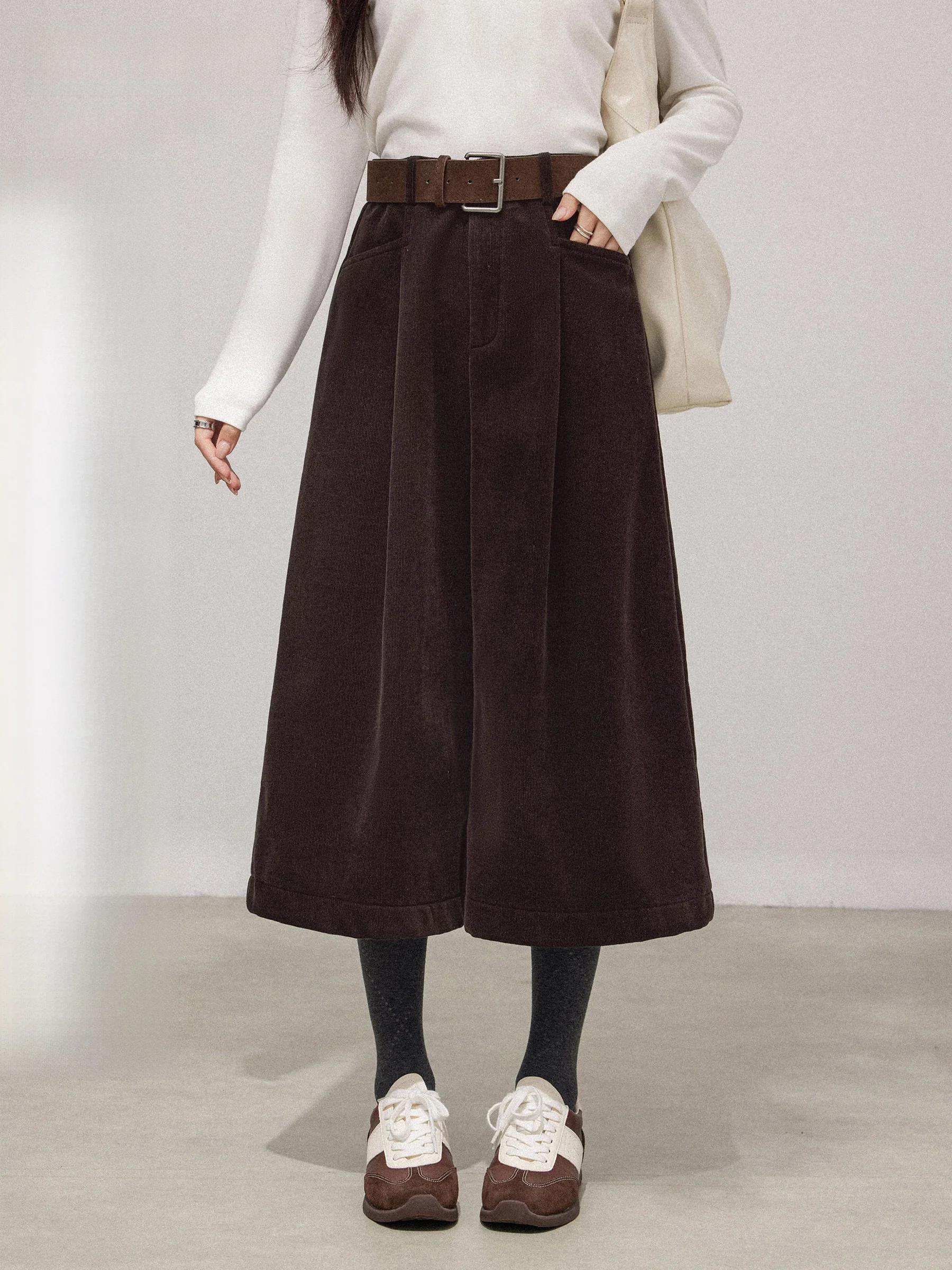 

High Waist Corduroy Wide Leg Pants Women's Thiened Autumn Winter Casual Eighteen Straight Leg Trousers Loose Fit Casual Pants