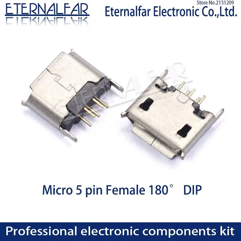 USB 2.0 Interface Female Male Square Mouth MICRO Connector Socket Type A B Patch Straight Bend Straight Needle Welding Wire DIY