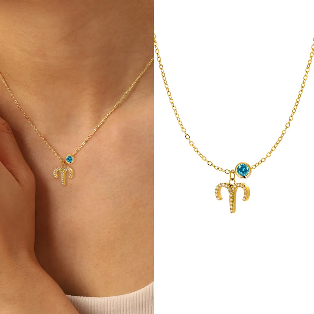 Hot cross-border 12 birthstones and 12 Constellations pendant accessories DIY universal chain combination, fashion DIY gifts
