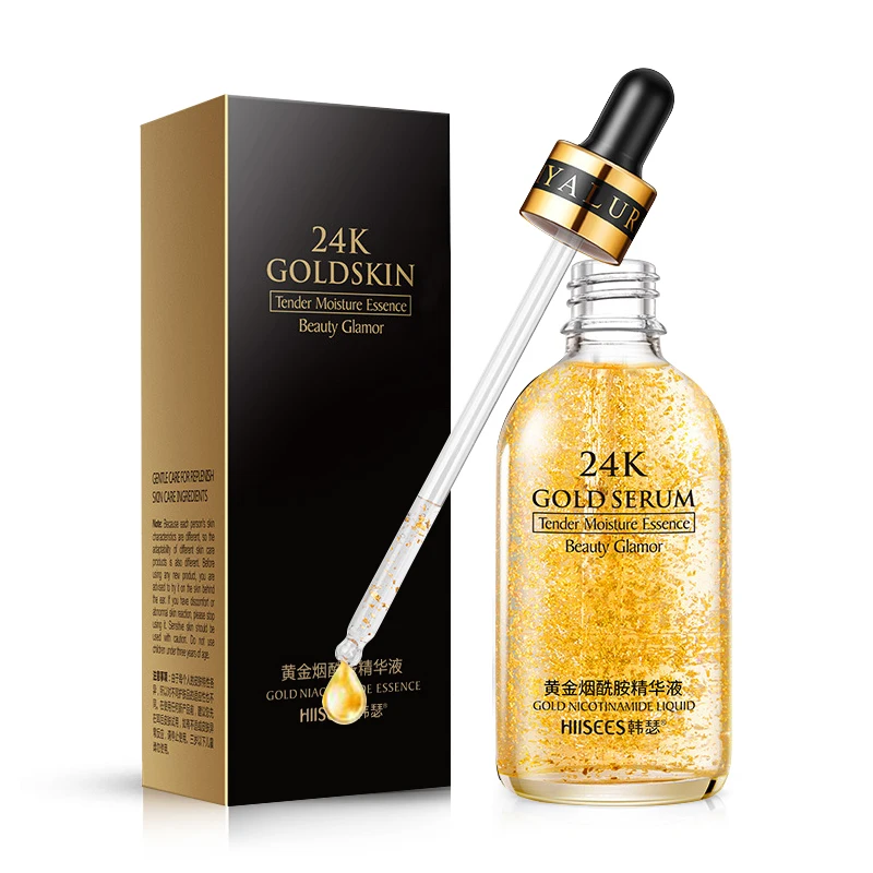 24K Gold Face Serum Shrink Pore Skin Care Nicotinamide Acid Essence Moisturizing Skincare Facial Serum Korean  Product