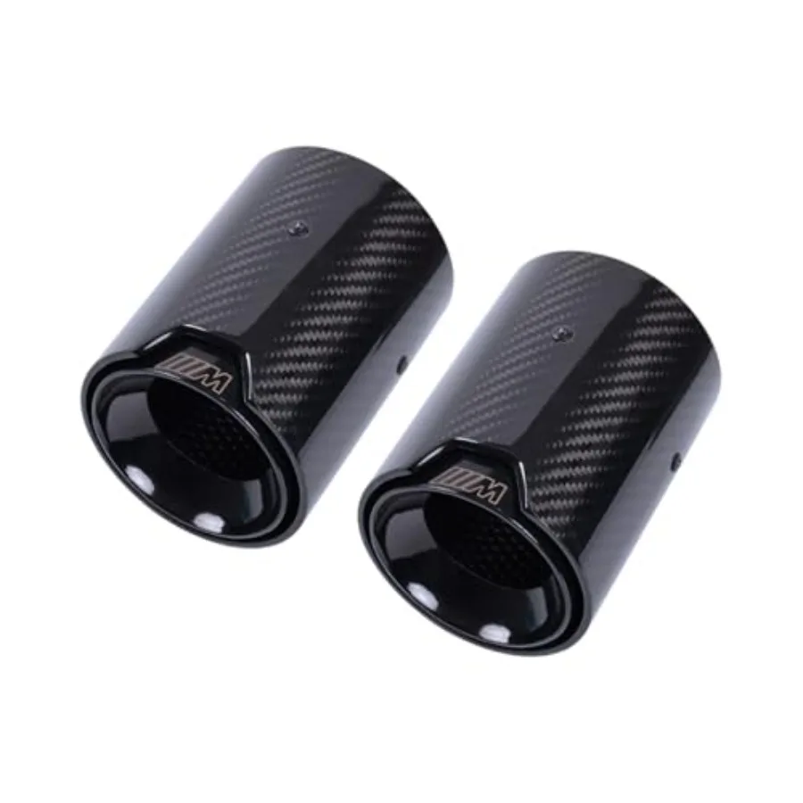 

2-Piece Set Carbon Fiber Exhaust Tips for BMW F20 F21 F22 F23 F30 F31 F32 F33, Glossy Black Inner Layer Tailpipe Tip M135i/M140