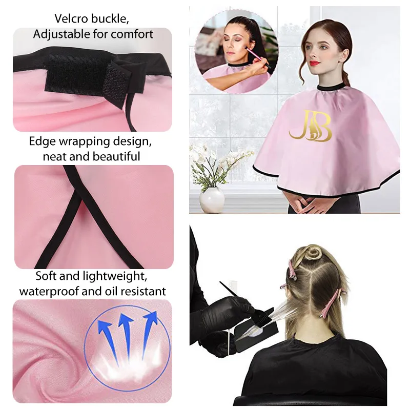 Make Up Cape Customed Label Hair Styling Cape Professional Hairdressing Salon Nylon Cape Black Pink Hair Styling Accessories