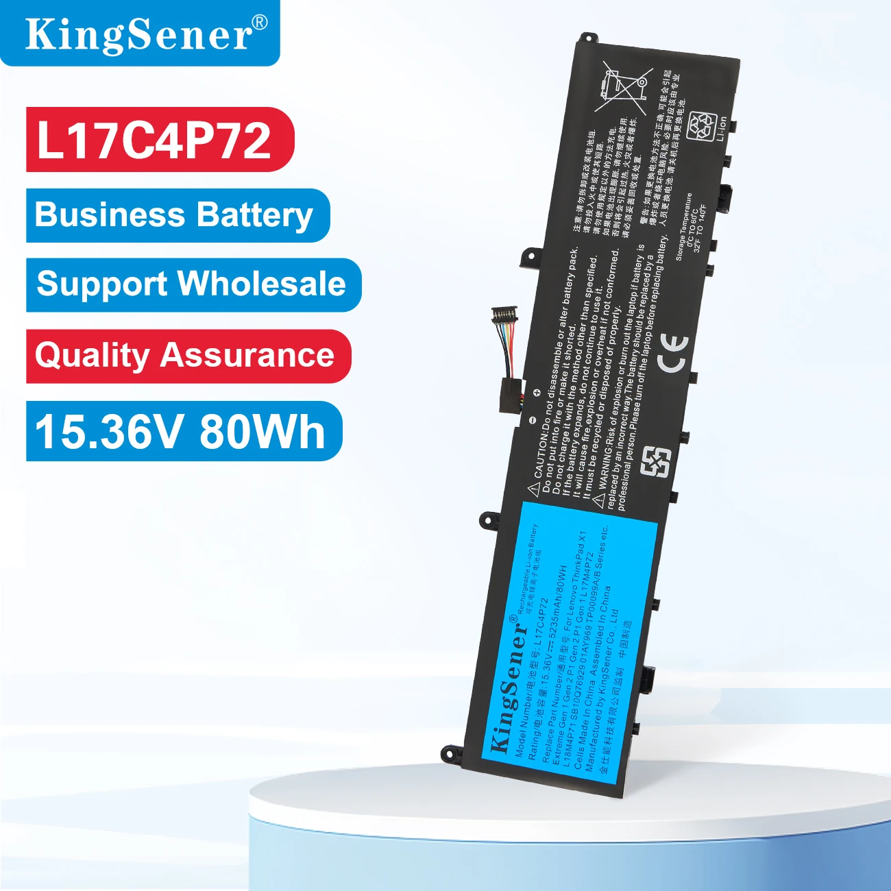 

KingSener L17C4P72 L17M4P72 Laptop Battery For Lenovo ThinkPad X1 Extreme Gen 1 2 For ThinkPad P1 1st 2nd Gen L18M4P71 01AY968