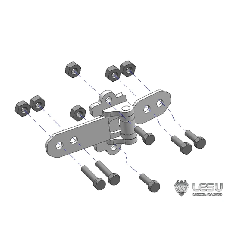 3 ชิ้น LESU บานพับประตูโลหะสําหรับ 1/14 Tamiyaya รีโมทคอนโทรลรถบรรทุก DIY ไฮดรอลิกรถอะไหล่รถบรรทุกของเล่น