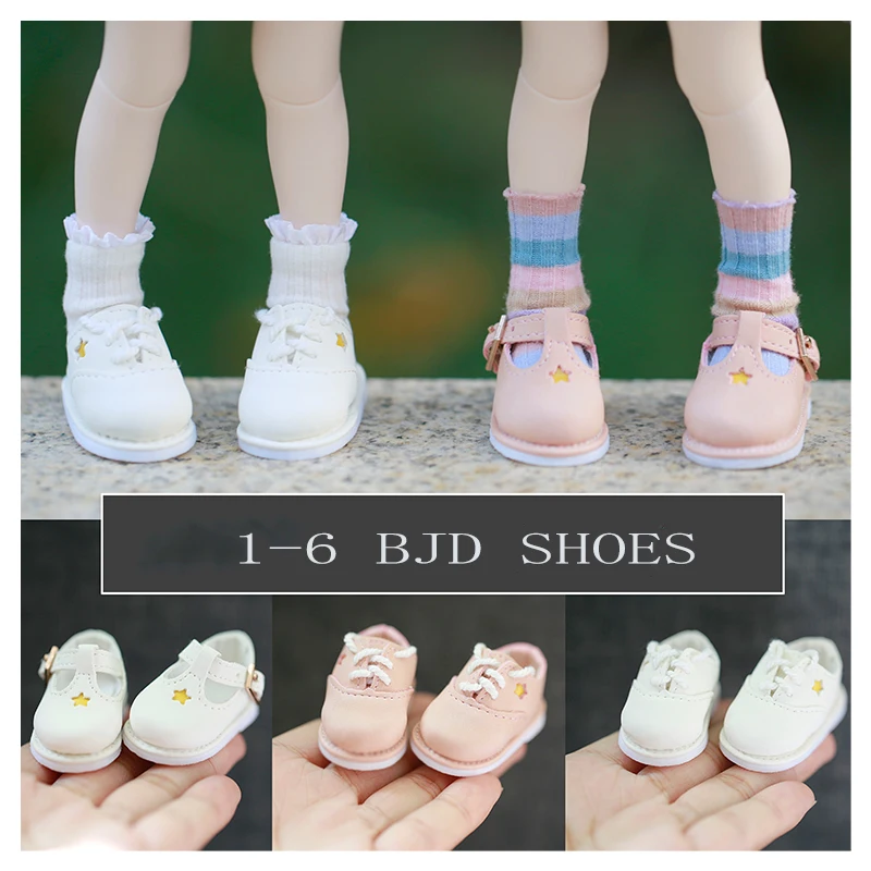 

4.9cm 1/6 BJD shoes doll leather shoes with small stars BJD shoes doll accessories free shipping items christmas gifts