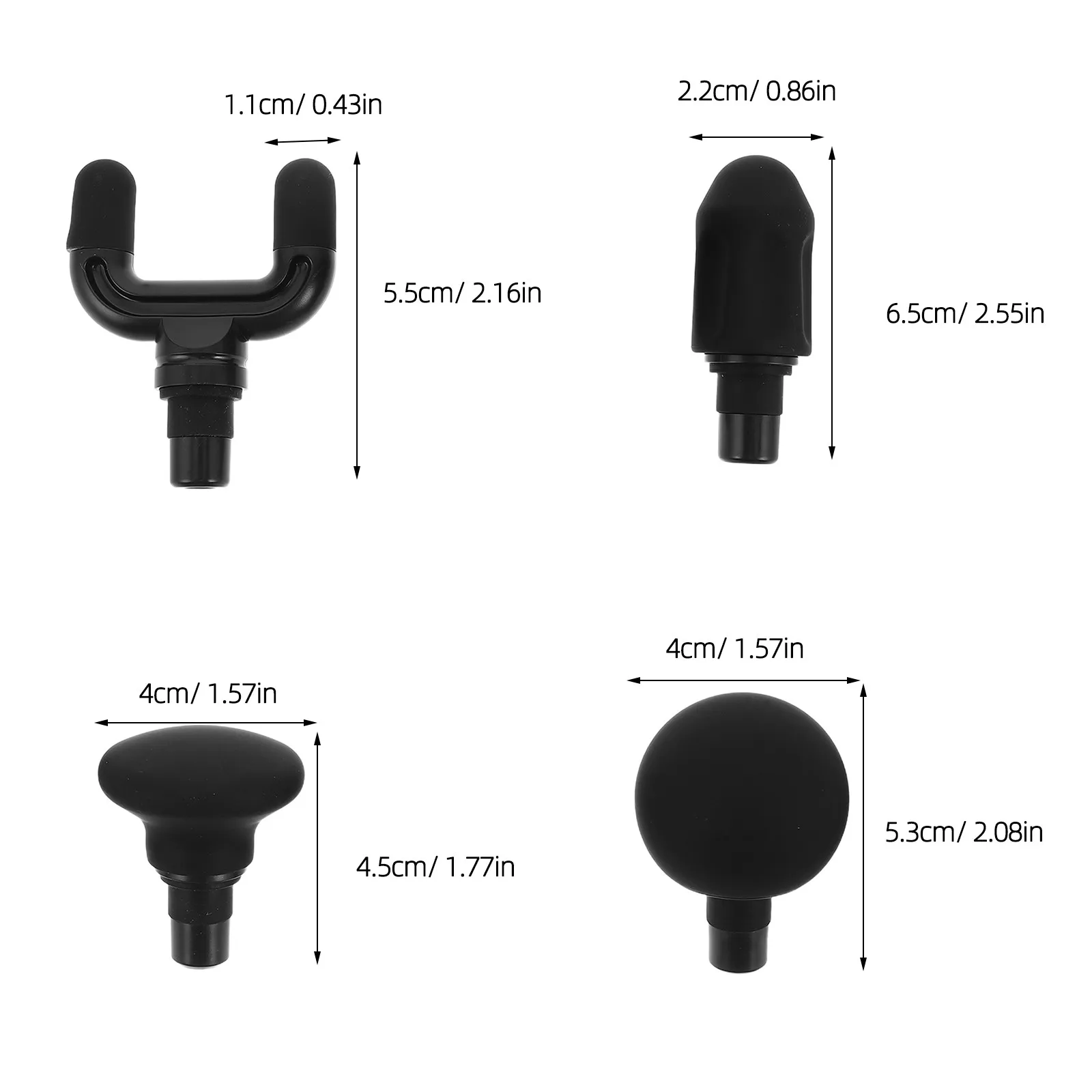 4Pcs Deep Tissue Muscle Massager Heads Athlete Adapter Replacement Attachments for Fitness Gym Home Use Accessories