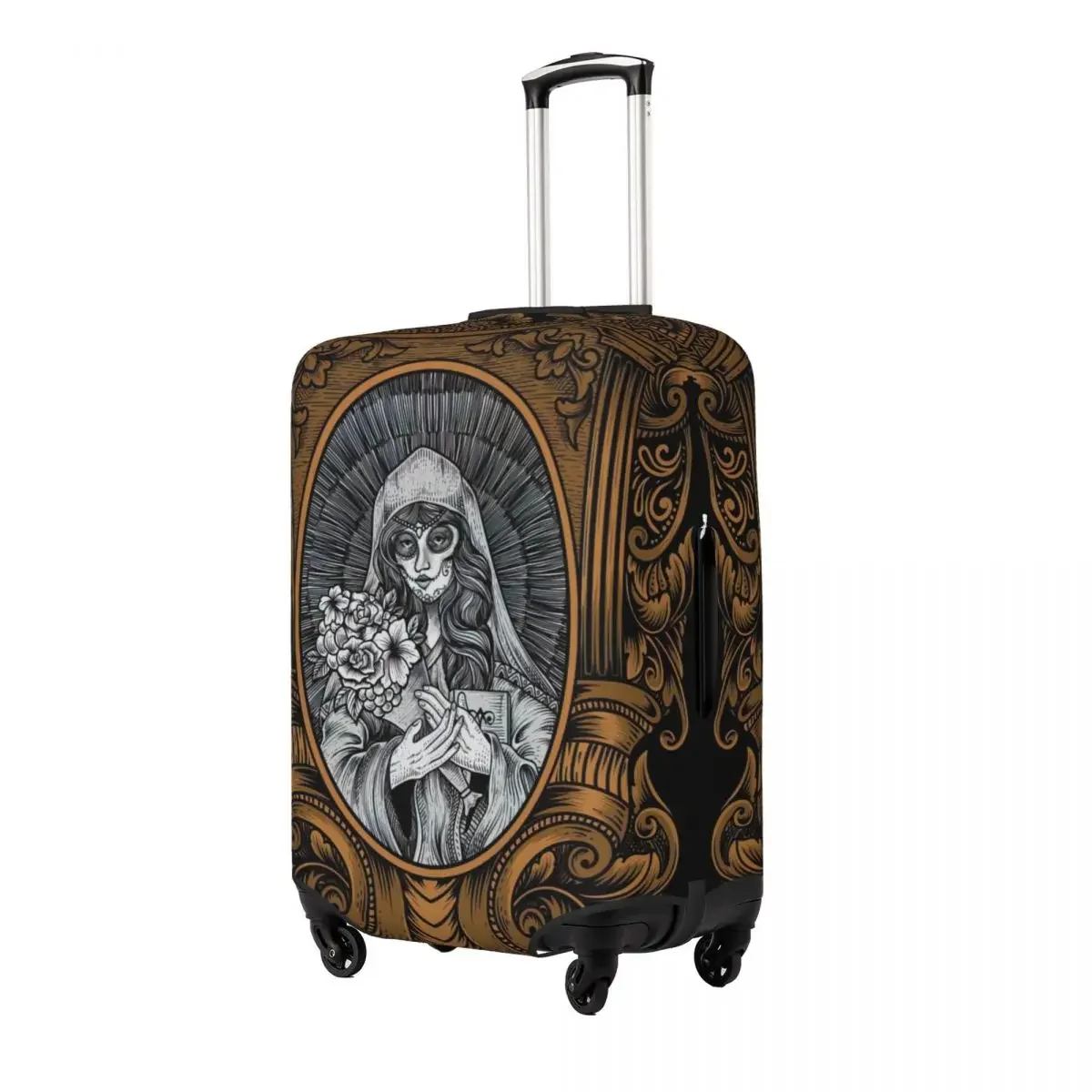 Sugar Woman Skull With Engraving Ornament Frame Print Luggage Protective Dust Covers Elastic Waterproof 18-32inch Suitcase Cover