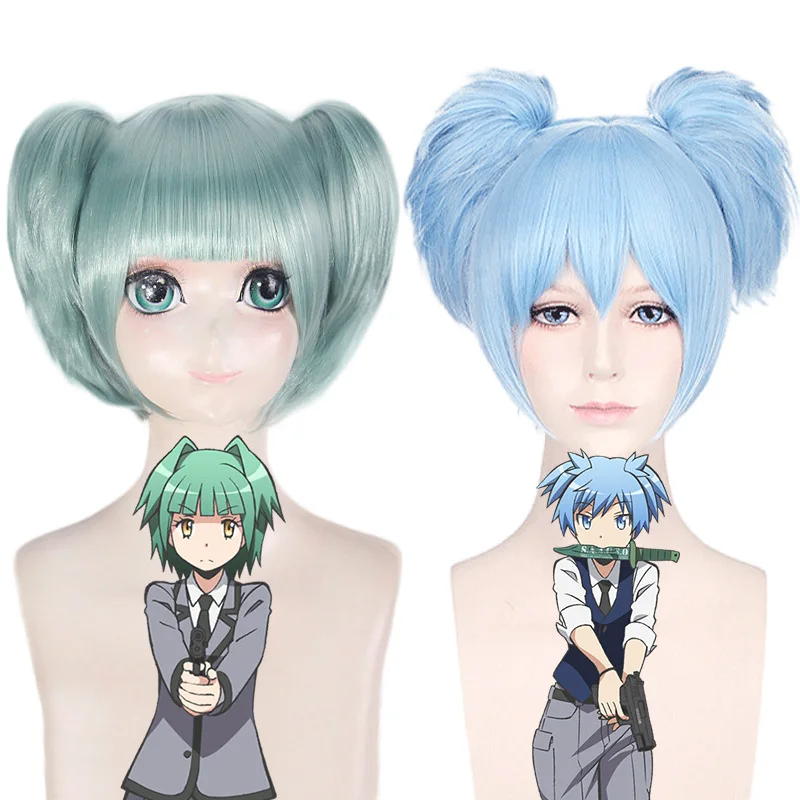 

Synthetic Wig Light Blue Short Bob Anime Costume Cosplay Hair Heat Resistant for Party Daily Use