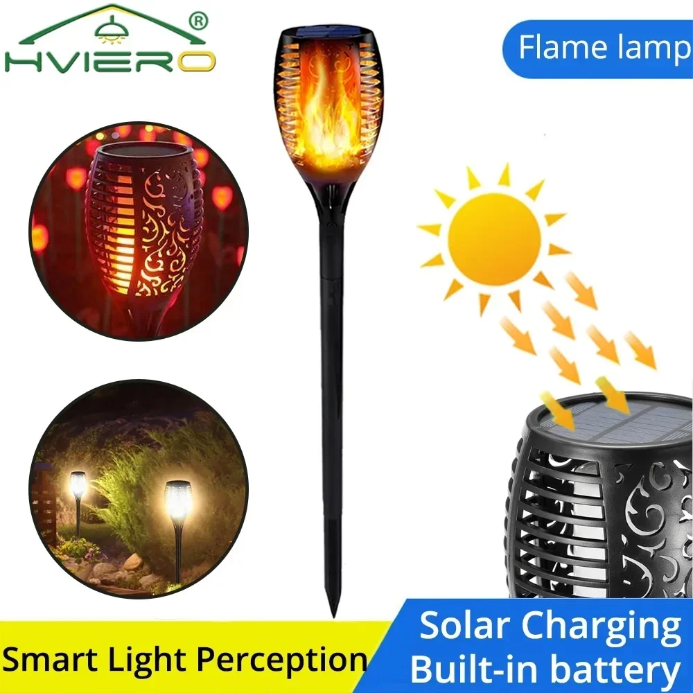 

1/2PCS Solar Flame Lamp 51led Outdoor Garden Decoration Waterproof Lawn Courtyard Villa Ground Insertion Spotlight Street Light