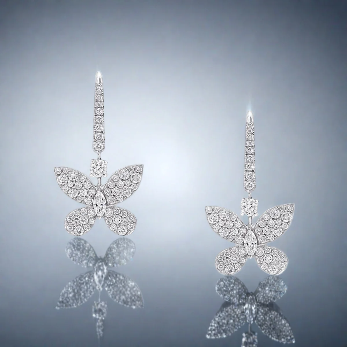 

Butterfly Wings Light Kiss Butterfly Diamond Earrings s925 Fairy Luxury Birthday Gift Temperament Fairy Style