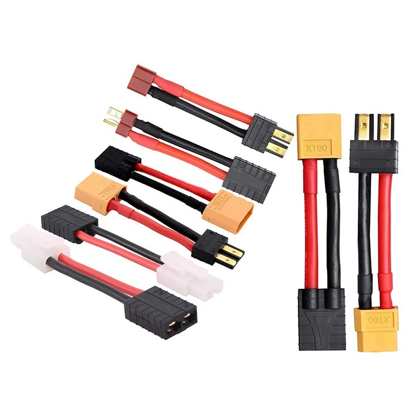 12AWG/14AWG TRX Male Female toTamiya Deans EC3 EC5 XT60 XT90 With Cover Male Female Connector Adaptor Plug for Rc Battery ESC