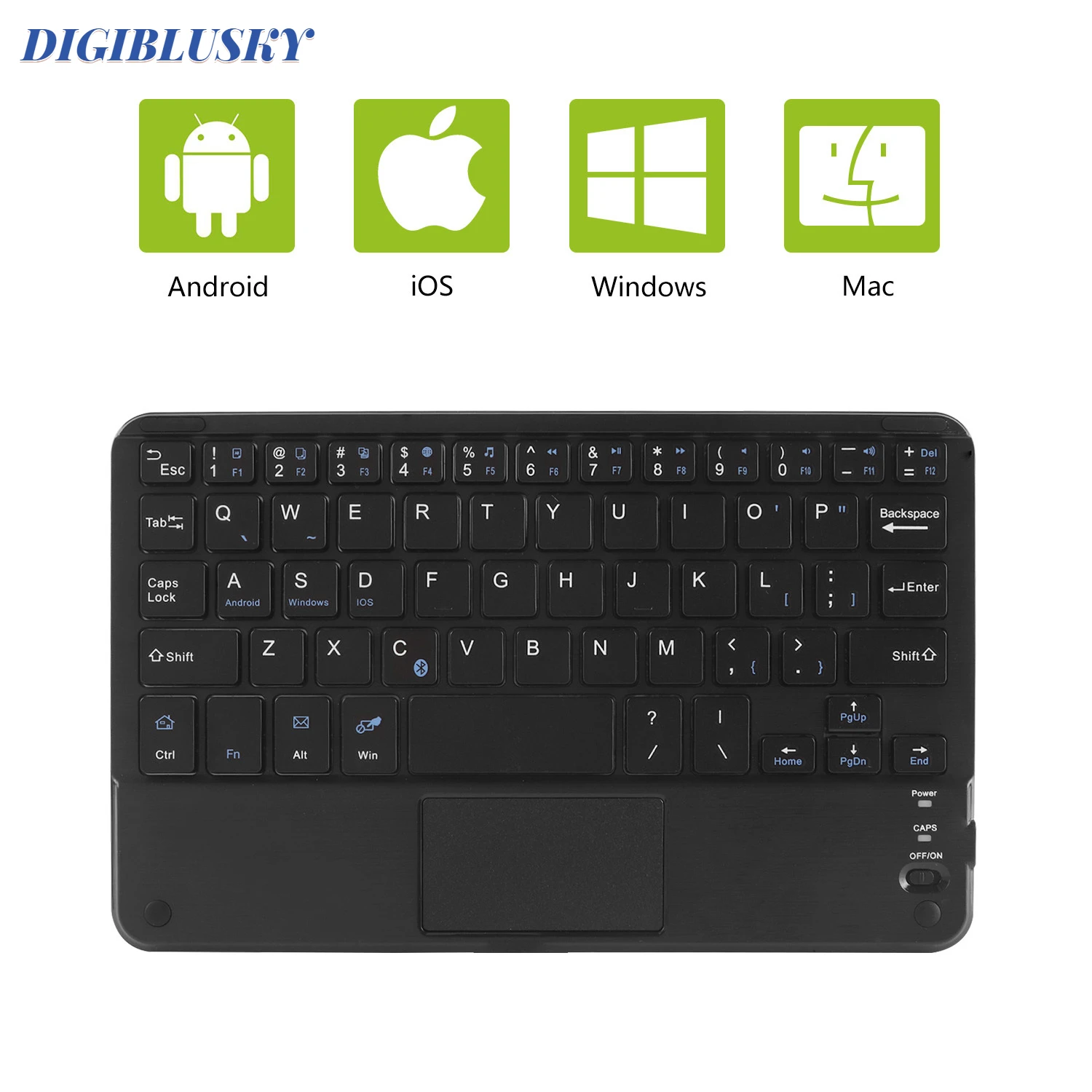 

8 Inches Touch Bluetooth Keyboard Rechargeble Wireless Keyboard Slim Min Keypad With Touchpad For IOS Android Tablet Laptop PC