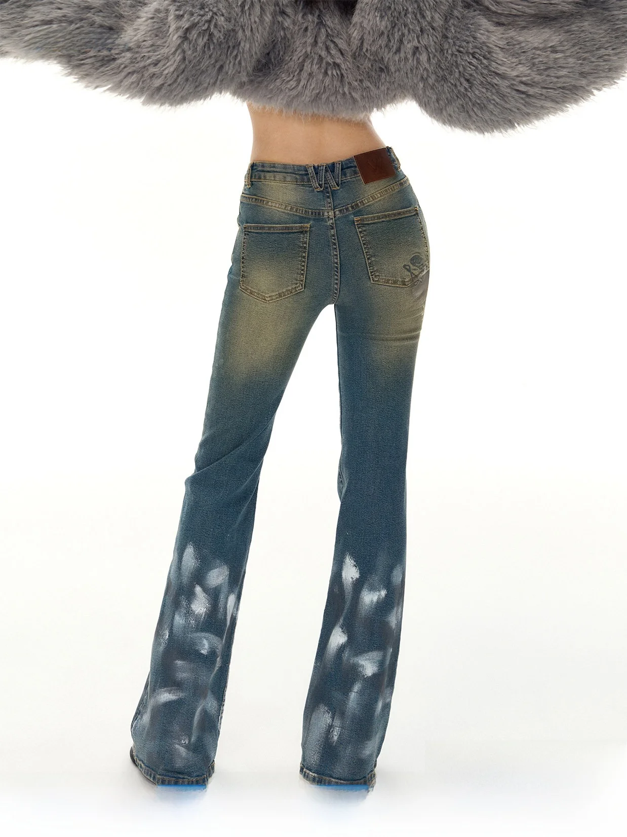 

NAWS Высокоэластичные прямые джинсы ручной работы Street Sle с длинными ногами, супермодель с низкой талией и застежкой-молнией, синие джинсовые брюки