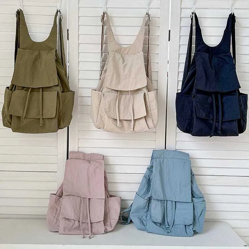 

Летний нейлоновый однотонный рюкзак Hylhexyr 2023, женский рюкзак, тканевая сумка, рюкзаки для студентов колледжей