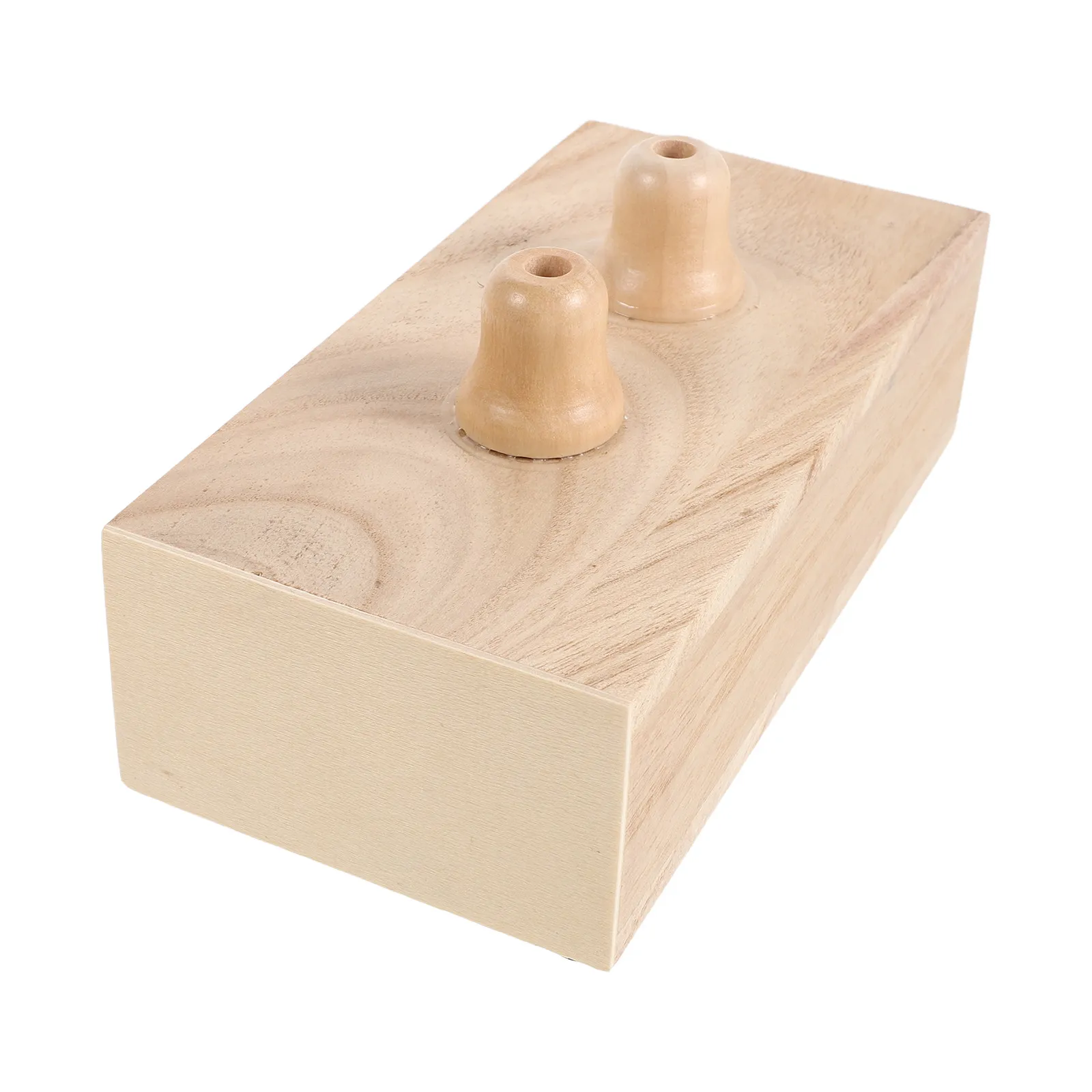 Tuning Fork Wooden Resonance Box Dual Compartment Stable 18Cm Sound Amplifier Meditation Music Physics