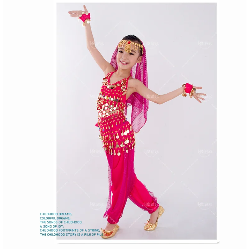 Set di abbigliamento per danza del ventre per bambini danza orientale ragazza danza del ventre abbigliamento per bambini India