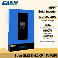 EASUNPOWER Hybrid Solar Inverter 6200W Pure Sine Inverter 120A MPPT Solar Charge Controller 48V 220V PV Input 500V With Wifi