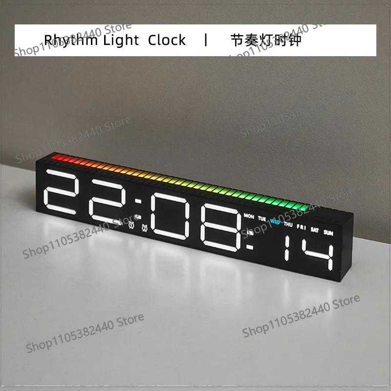 Rhythm Light Clock | New Creative Alarm Clock Computer Desktop Live Skip Seconds Ornament Pickup Beating LED Light