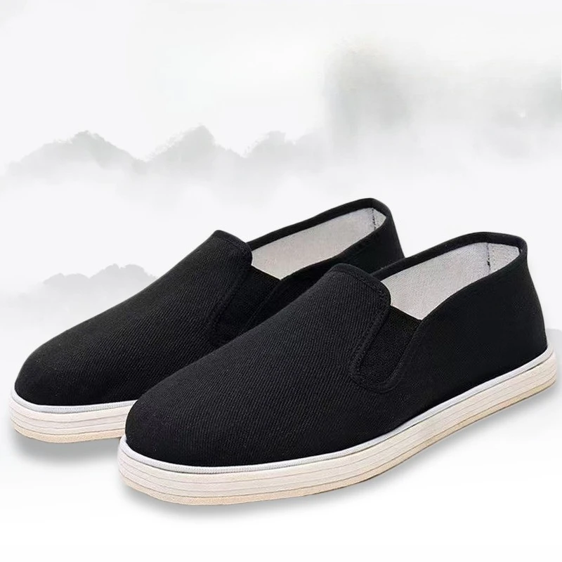 

Classic Low Cut Breathable Men Canvas Shoes Chinese Old Beijing Walking Flats Tai Chi Kung Fu Shoes Martial Arts Training Shoes