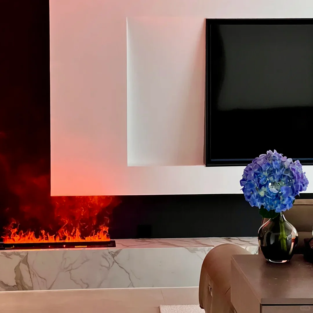 Tonya Modern 3D Stereo Flame Water Vapor Fireplace Built-in Ultrasonic Fireplace Energy Saving Villa Renovation Fire Decor