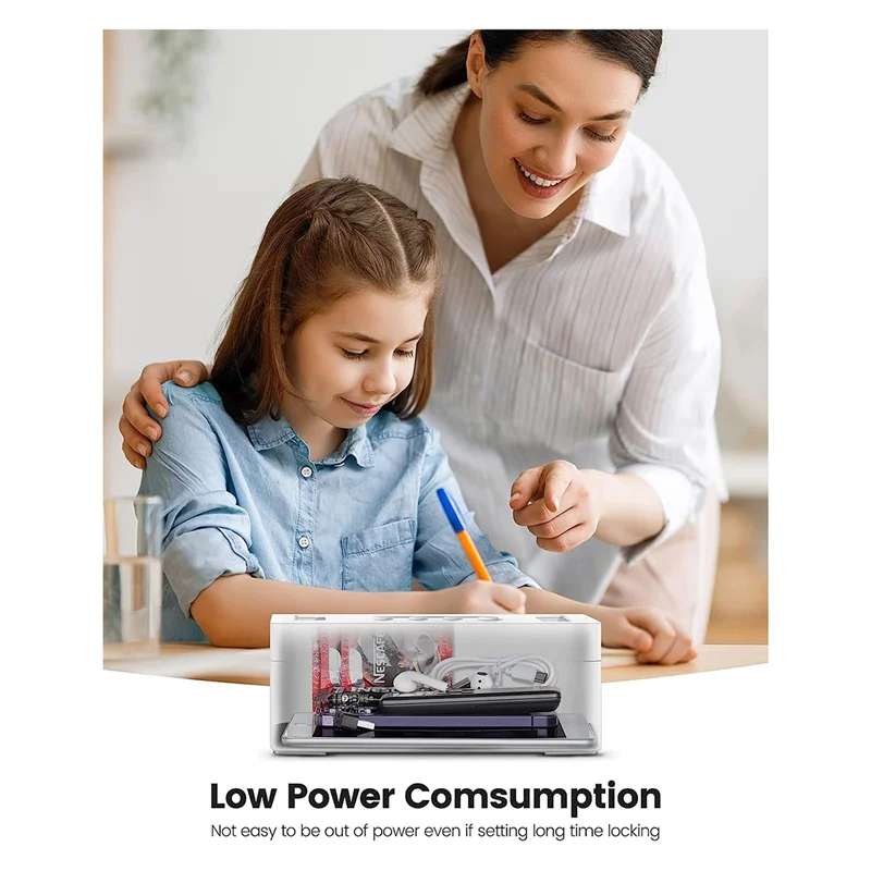 

AT44-1 Set Metal Timed Lock Box Self-Control Timer Locker With Child Lock And LED Display For Phones, Snacks, Alcohol