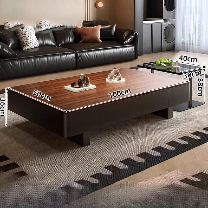 طاولة قهوة مصممة للتخزين قابلة للتمديد من الفولاذ المقاوم للصدأ الحديث طاولة قهوة بسيطة بتصميم حديث أثاث Mesa De Centro