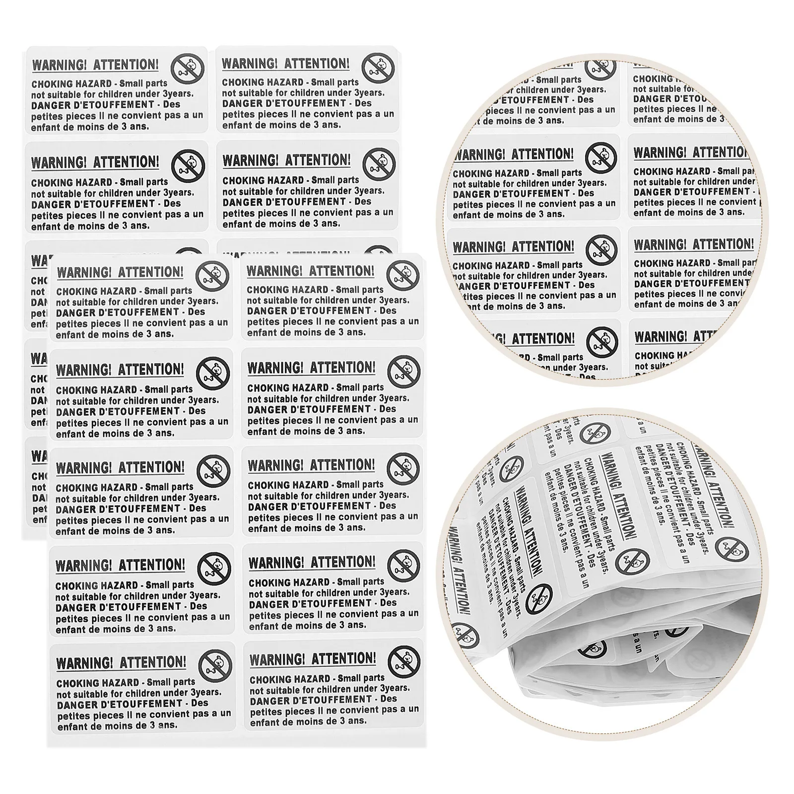 

200Pcs Choking Hazard Warning Labels Self Adhesive Suffocation Safety Stickers for Packaging Shipping Keep Away from Children