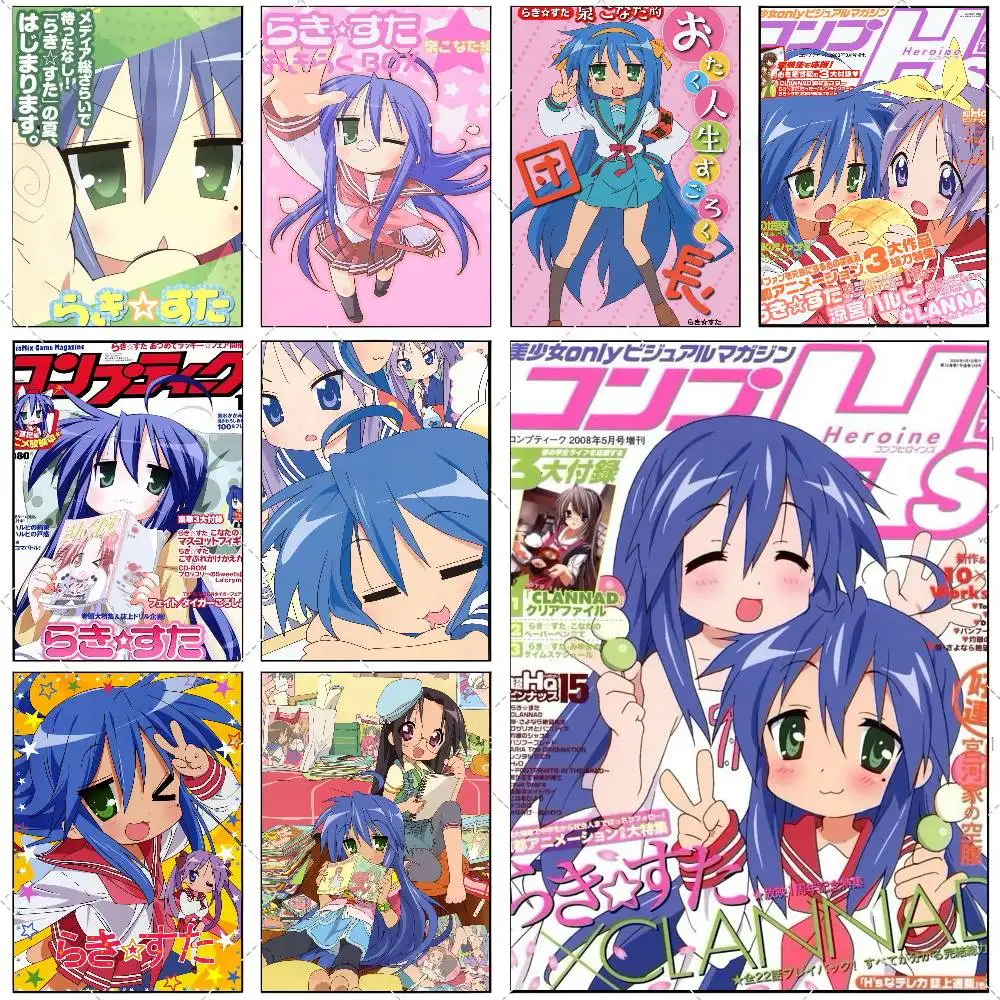 Cartoon L-Lucky S-Star ANIME Poster Hochauflösender Kunstaufkleber Selbstklebende, wasserdichte Heimdekoration für das Wohnzimmer