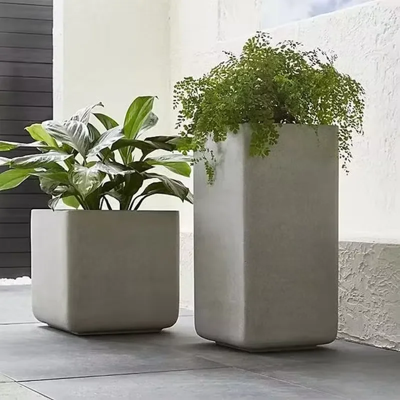for Magnesium Clay Square Flower Pots Home Garden Decoration Factory Direct Sale Customization Fiber Clay