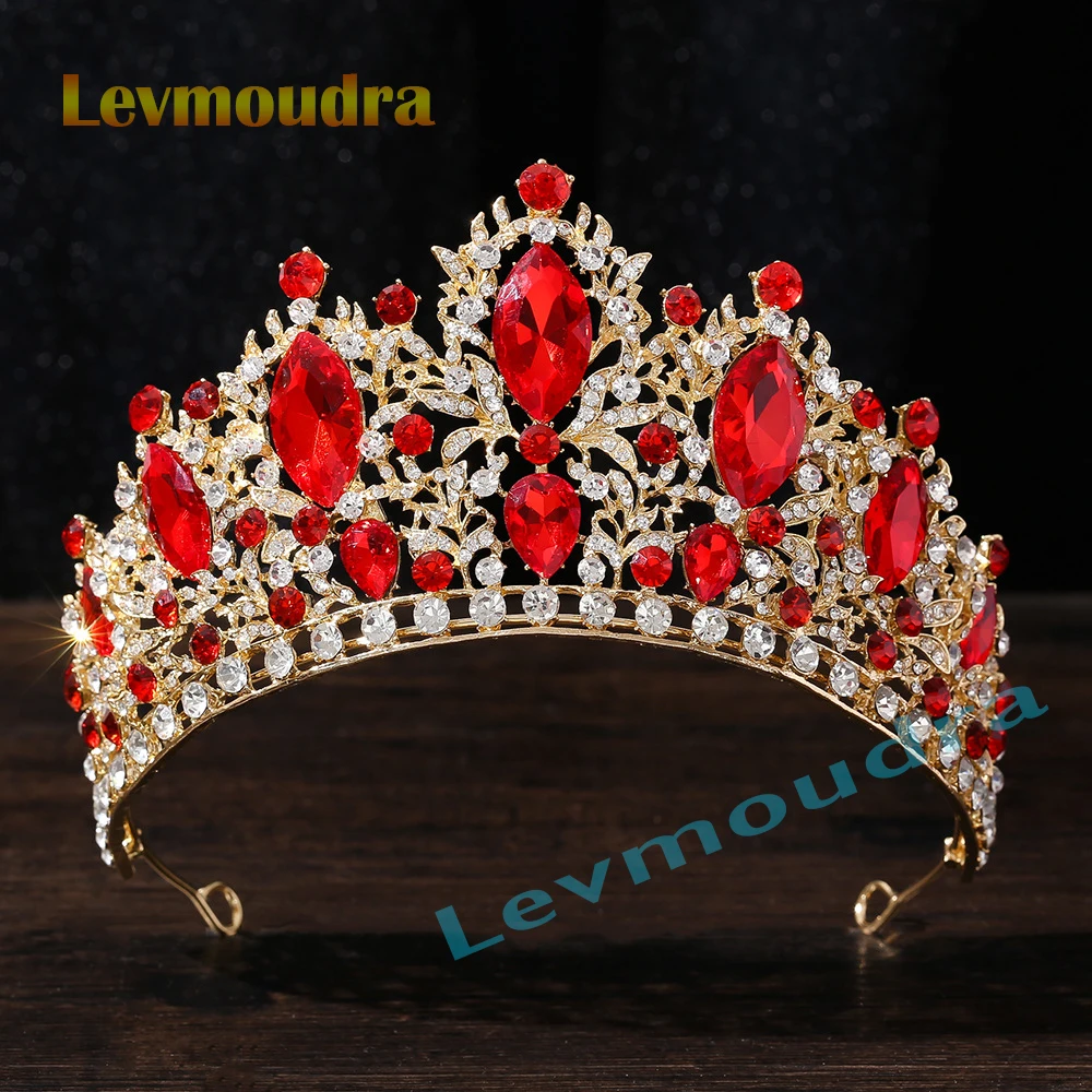 

Levmoudra Bridal Wedding Baroque Crystal Crown Rhinestone Tiara For Women Princess Queen Party Prom Jewelry Hair Accessories