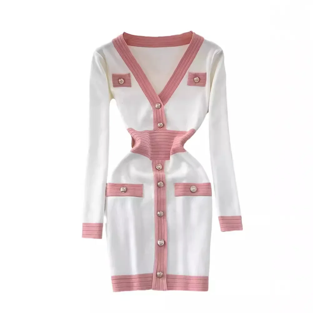 Winter Sweater vestidos feminino Women Vintage Long Sleeve Slim Sexy Bodycon Dress Korean Fashion Casual Robe Femme