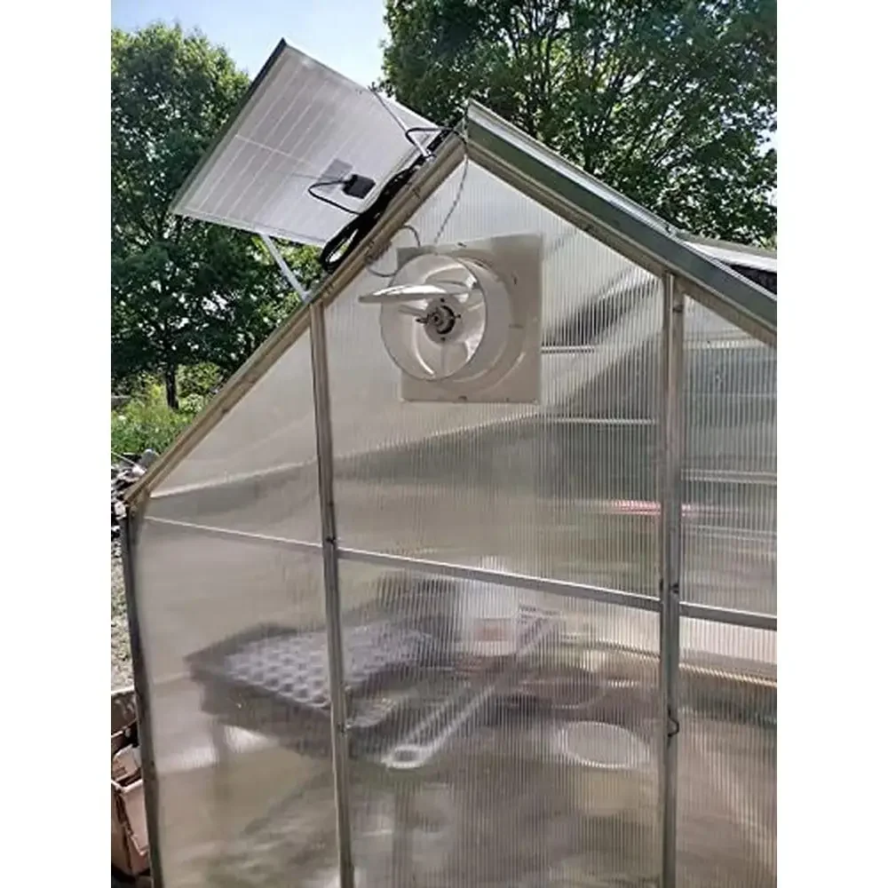 

20W Solar Powered Exhaust Fan with 8" High Speed Ventilation Vent Greenhouse Chicken Coop Shed Pet House Solar Panel Included