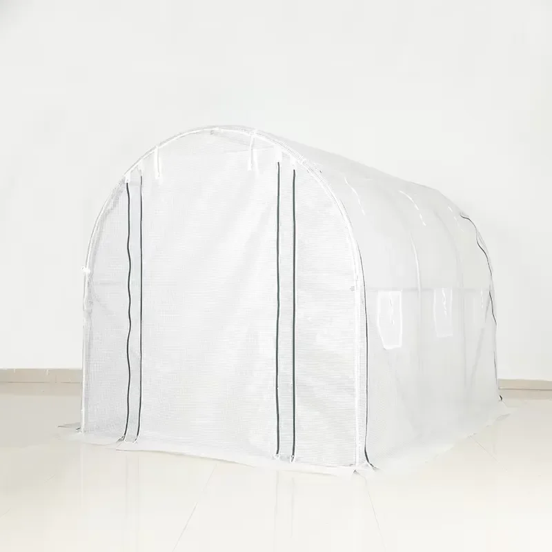 Large Heavy-Duty Galvanized Steel Frame Portable Walk-In Tunnel Greenhouse for Easy Assembly Pressure Treated Wood Nature