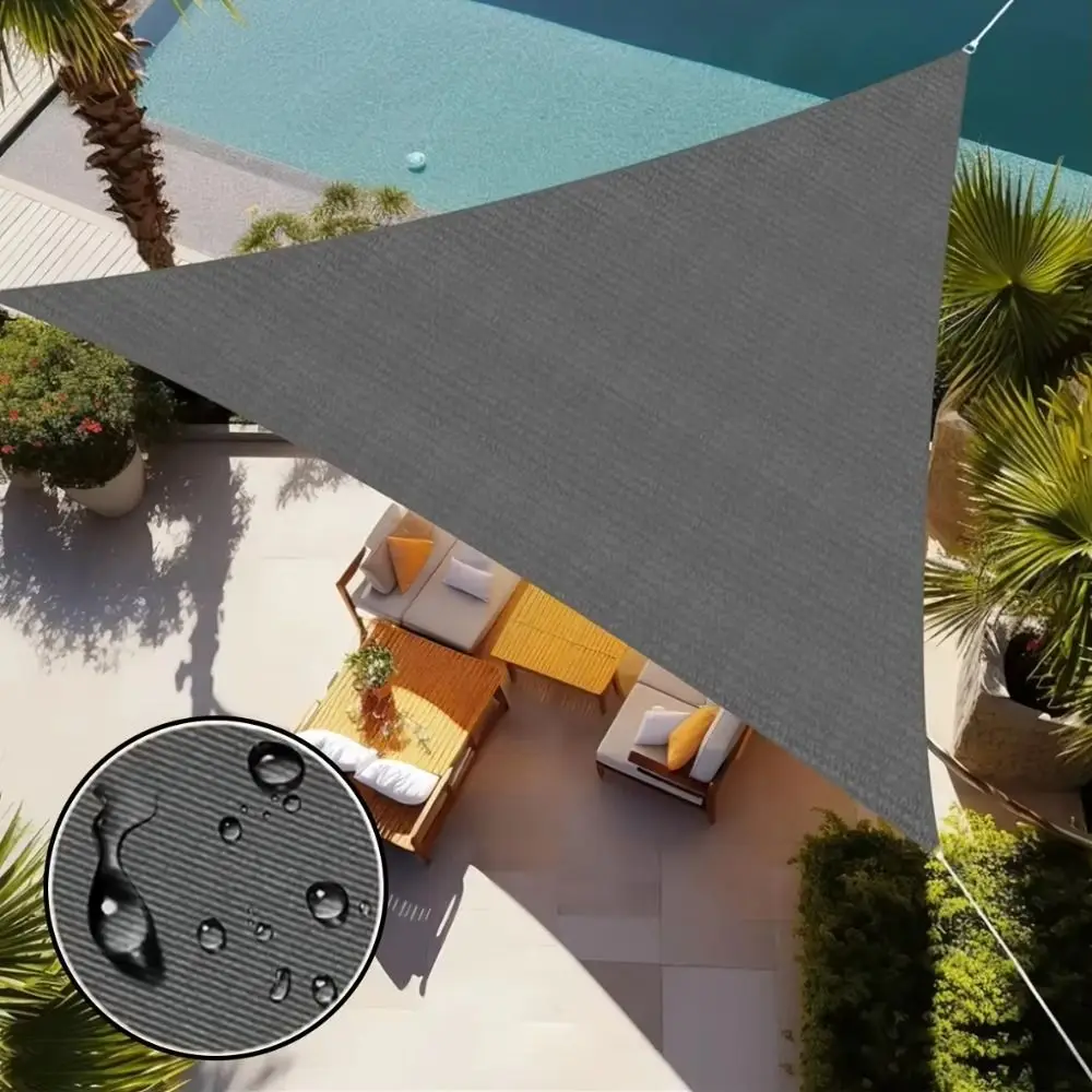 

Adjustable Triangle Waterproof Sun Shelter With Ropes 95% UV Block Triangle Sunshade 3x3x3M Size Durable Shade Sail Camping