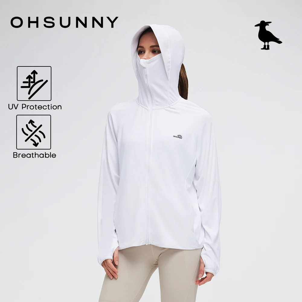 

Модная уличная спортивная одежда OhSunny с защитой от УФ-излучения, солнцезащитные однотонные свободные пальто с капюшоном для защиты от солнца
