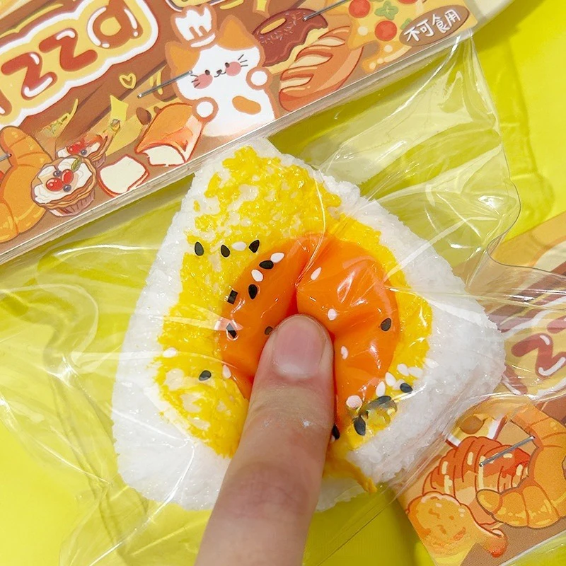 **1PC Handmade Silicone Simulated  Egg Rice Ball Mochi Taba   Toy Relief Squeeze Creative Rebound Toys